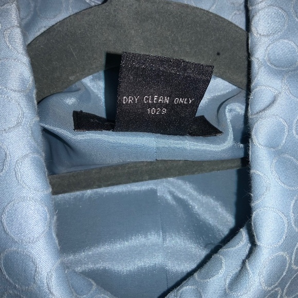 Rafaella pale blue 3 button jacket Sz 10 princess seaming back gathers lined - Picture 6 of 7